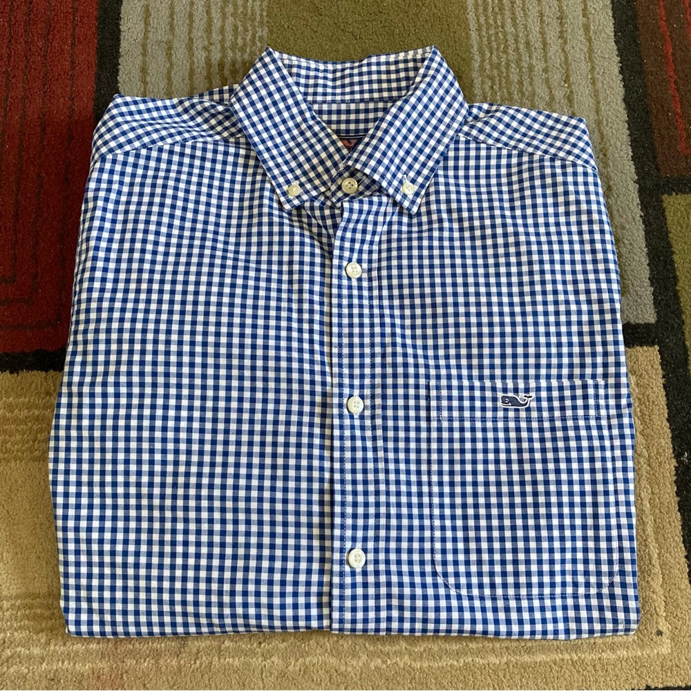 Vineyard Vines Checkered Classic Fit Tucker Shirt Button Down Long Sleeve Sz XS